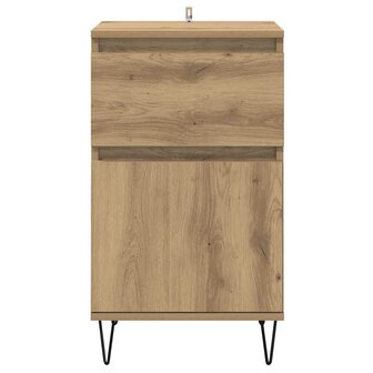 Dressoir artisanaal eikenkleurig 35 x 40 x 70 cm Bewerkt hout 6