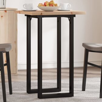 Eettafel O-frame 50x50x75,5 cm massief grenenhout en staal 1