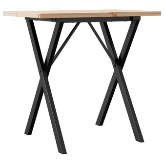 Eettafel X-frame 80x50x75,5 cm massief grenenhout en staal 2