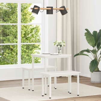 Eettafel Wit 60 x 60 x 75 cm Massief grenenhout 1