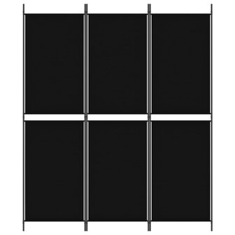 Kamerscherm met 3 panelen 150x180 cm stof zwart 3