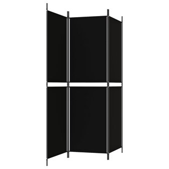 Kamerscherm met 3 panelen 150x180 cm stof zwart 5