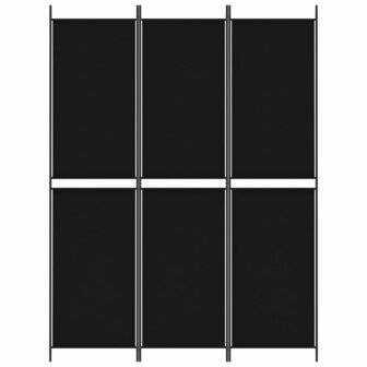 Kamerscherm met 3 panelen 150x200 cm stof zwart 3