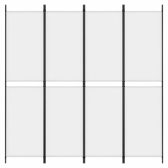 Kamerscherm met 4 panelen 200x200 cm stof wit 3
