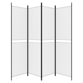 Kamerscherm met 4 panelen 200x200 cm stof wit 4
