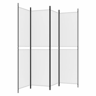 Kamerscherm met 4 panelen 200x200 cm stof wit 5