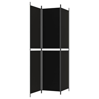 Kamerscherm met 3 panelen 150x220 cm stof zwart 5