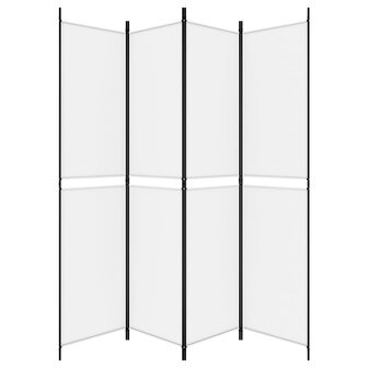 Kamerscherm met 4 panelen 200x220 cm stof wit 4