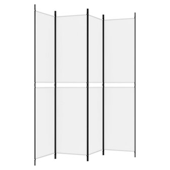 Kamerscherm met 4 panelen 200x220 cm stof wit 5