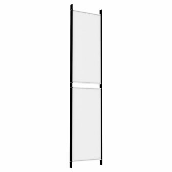Kamerscherm met 4 panelen 200x220 cm stof wit 6