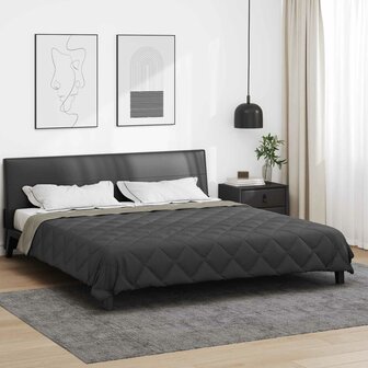 Zomerdekbed Lichtgrijs en Antraciet 220 x 200 cm Microvezel 1