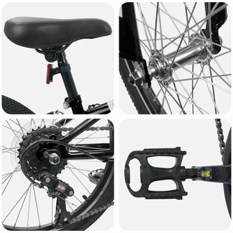 Mountainbike 20 Inch 6-Speed voor 5-8 jaar oud Zwart 4