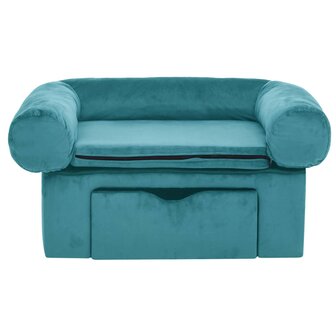 Hondenbank met opslag Turquoise 75 x 50 x 38cm Pluche 3