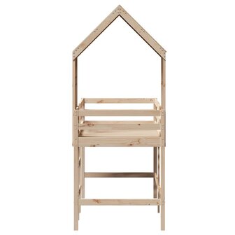 Halfhoogslaper met ladder en bedhuis grenenhout 90x190 cm 7