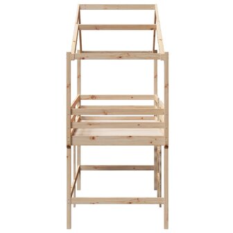 Halfhoogslaper met ladder en bedhuis grenenhout 90x190 cm 7
