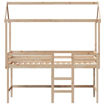 Halfhoogslaper met ladder en bedhuis grenenhout 90x190 cm 4