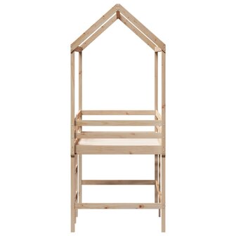 Halfhoogslaper met ladder en bedhuis grenenhout 90x190 cm 7