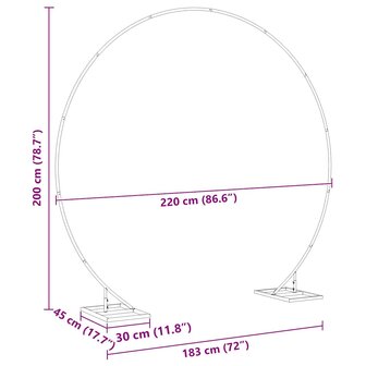 Trouwrand Wit 220 x 45 x 200 cm Staal 9
