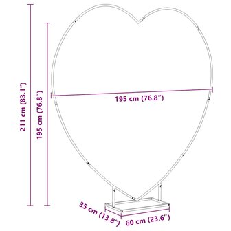 Trouwrand Wit 195 x 35 x 211 cm Staal 9
