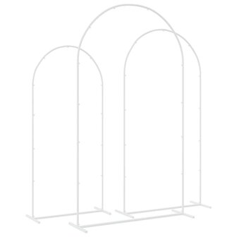 Trouwrand 3 pcs Wit Staal 7