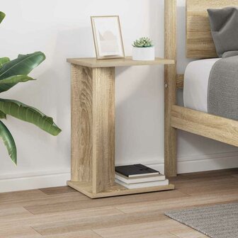 Bijzettafel Sonoma Eiken 35 x 25 x 50 cm Bewerkt hout 4