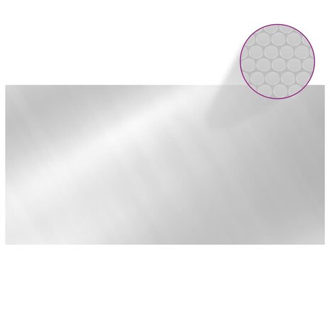 Zwembadfolie solar drijvend rechthoekig 10x5 m PE zilverkleurig