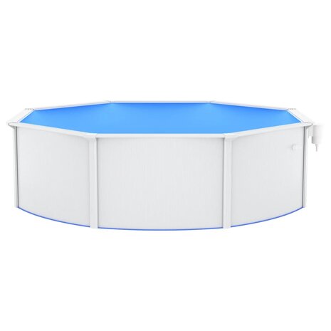 Zwembad met stalen wand rond 460x120 cm wit