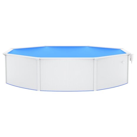 Zwembad met stalen wand rond 550x120 cm wit