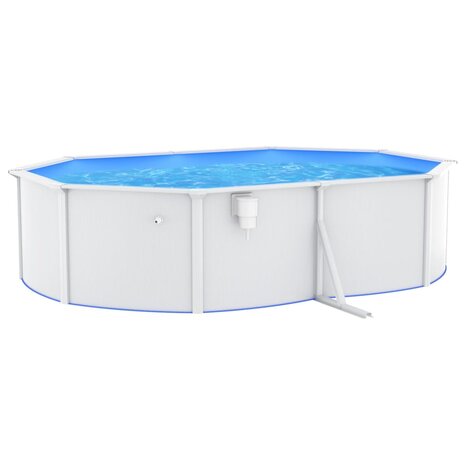 Zwembad met stalen wand ovaal 490x360x120 cm wit