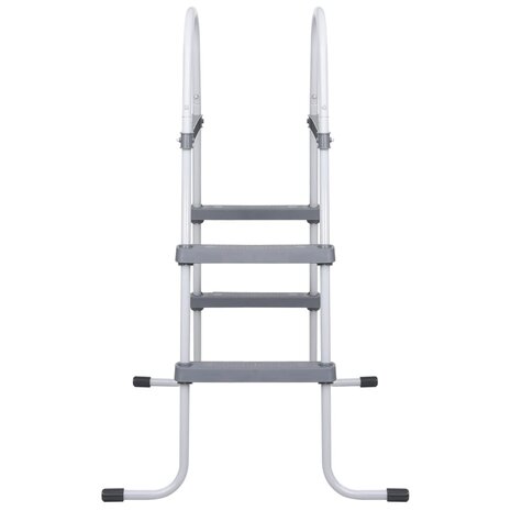 Zwembadladder 84 cm staal grijs