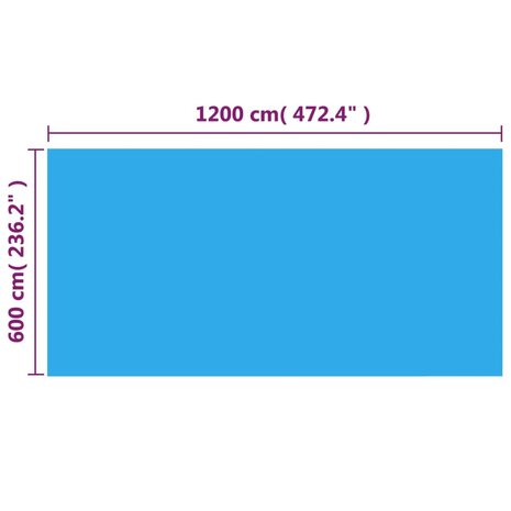 Zwembadhoes rechthoekig 1200x600 cm PE blauw