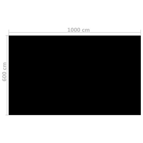 Zwembadhoes rechthoekig 1000x600 cm PE zwart