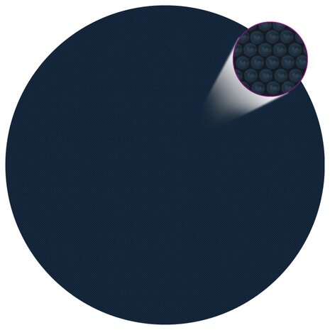 Zwembadfolie solar drijvend 300 cm PE zwart en blauw