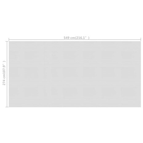 Zwembadfolie solar drijvend 549x274 cm PE grijs