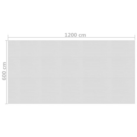 Zwembadfolie solar drijvend 1200x600 cm PE grijs