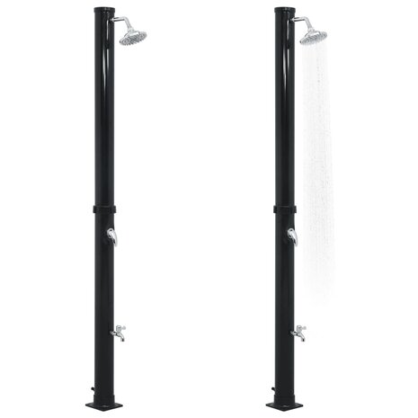 Solardouche 20 L 220 cm zwart