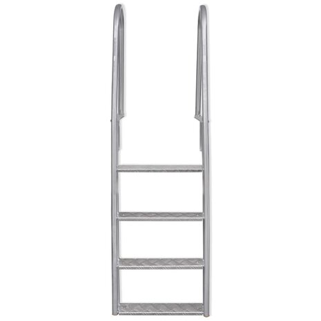 Dok/zwembadladder met 4 treden aluminium 167 cm