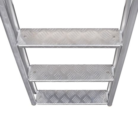 Dok/zwembadladder met 4 treden aluminium 167 cm