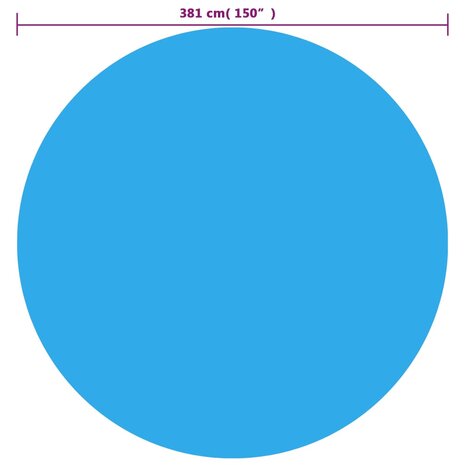 Solar zwembadfolie drijvend rond 381 cm PE blauw