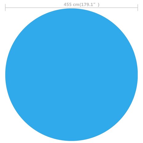 Solar zwembadfolie drijvend rond 455 cm PE blauw