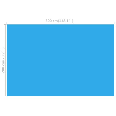 Zwembadzeil rechthoekig 300 x 200 cm PE blauw