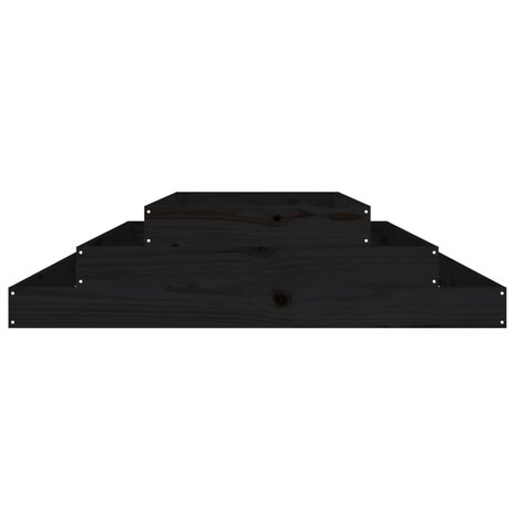 Plantenbak 110x110x27 cm massief grenenhout zwart