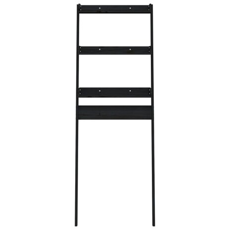 Toiletrek 63,5x32x179 cm massief grenenhout zwart