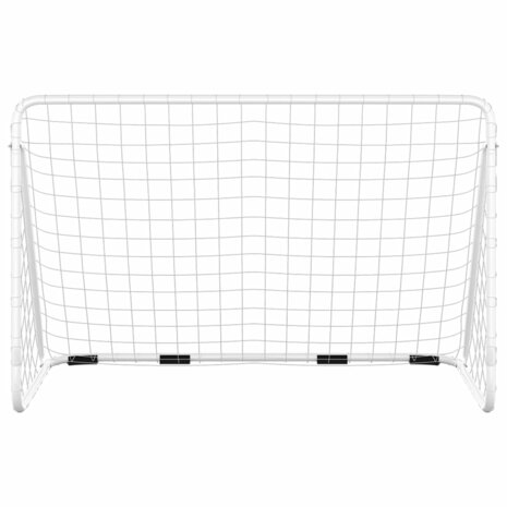 Voetbaldoel met net 180x90x120 cm staal wit
