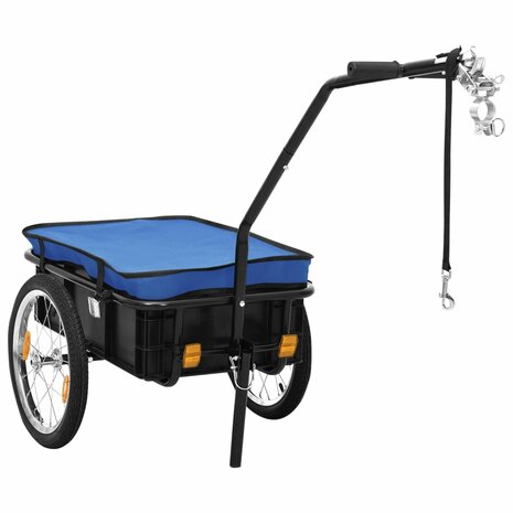 Fietskar/trekwagen 155x60x83 cm staal blauw