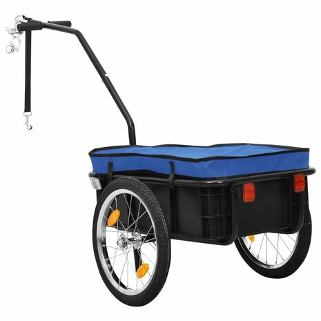 Fietskar/trekwagen 155x60x83 cm staal blauw