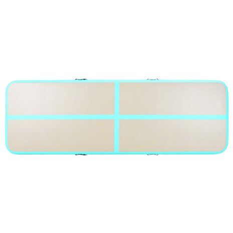 Gymnastiekmat met pomp opblaasbaar 800x100x10 cm PVC groen