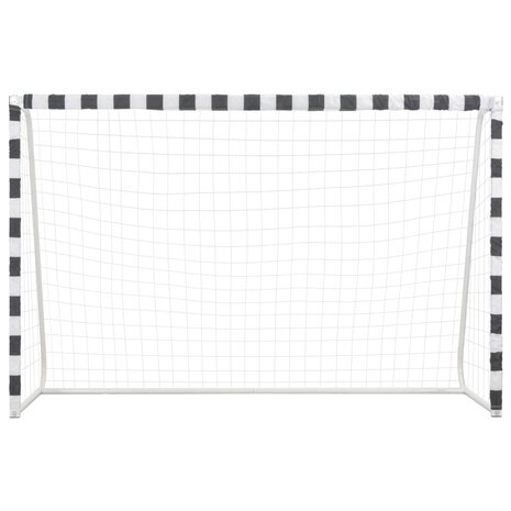 Voetbaldoel 300x200x90 cm metaal zwart en wit