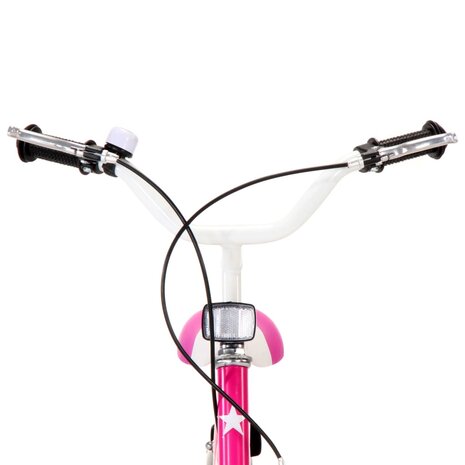 Kinderfiets 16 inch zwart en roze
