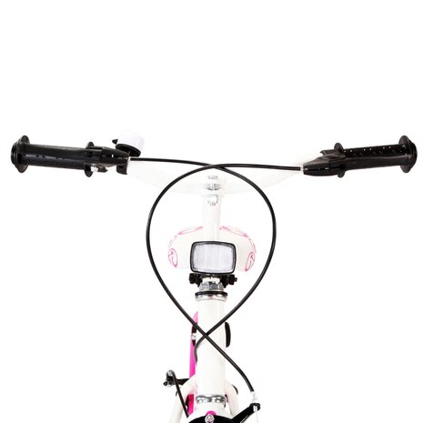 Kinderfiets 18 inch roze en wit